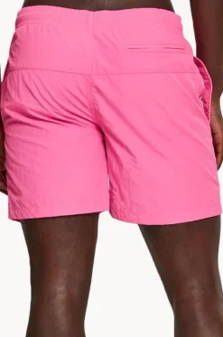 Boardshorts^Urban Classics Mens Block Swim Short Neon pink