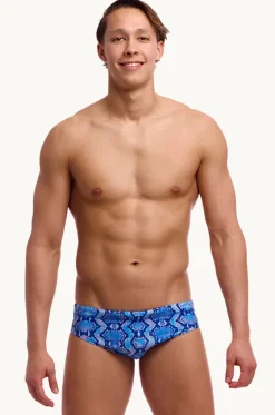 Briefs^Funky Trunks Mens Blue Viper Brief Blue/pink