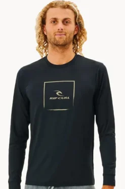 Rashies^Rip Curl Mens Corp Icon Suntop BLACK