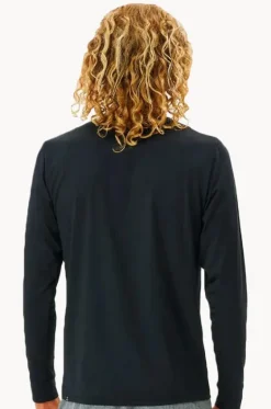 Rashies^Rip Curl Mens Corp Icon Suntop BLACK