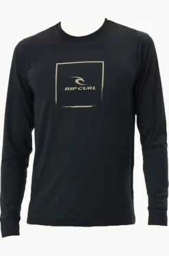 Rashies^Rip Curl Mens Corp Icon Suntop BLACK