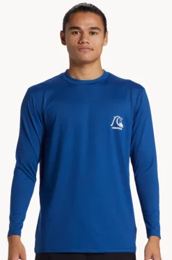 Rashies^Quiksilver Mens DNA Bubble Logo Long Sleeve Suntop Monaco