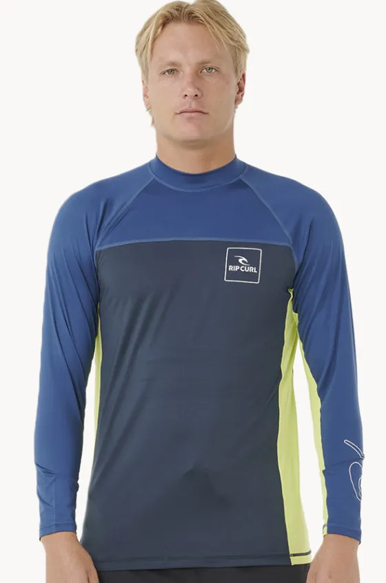 Rashies^Rip Curl Mens Drive Long Sleeve Suntop Light navy