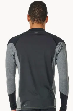 Rashies^Rip Curl Mens Drive Long Sleeve Suntop Black