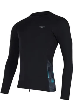 Rashies^Speedo Mens Endurance+ Splice Suntop Black/Charcoal