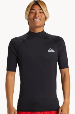 Rashies^Quiksilver Mens Everyday Short Sleeve Suntop Black