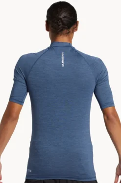 Rashies^Quiksilver Mens Everyday Short Sleeve Suntop Indigo
