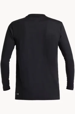 Rashies^Quiksilver Mens Everyday Surf Tee Long Sleeve Suntop BLACK
