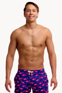 Boardshorts^Funky Trunks Mens Flocked Up Shorty Short Purple/pink