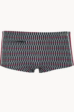 Trunks^Wavebreaker Mens Geo Splice Zip Trunk Black/Red