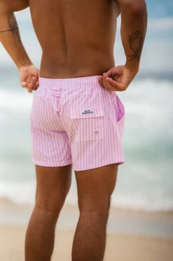 Boardshorts^Vacay Swimwear Mens Hvar Stretch Swim Short Pink/white
