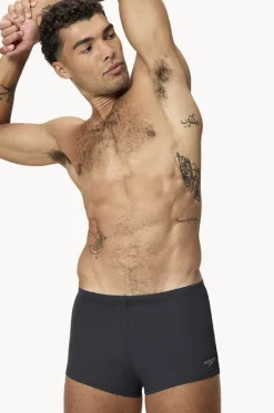 Trunks^Speedo Mens Hyperboom Logo Aquashort Black/Grey