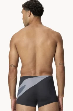 Trunks^Speedo Mens Hyperboom Logo Aquashort Black/Grey