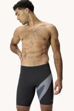 Jammers^Speedo Mens Hyperboom Logo Jammer Black/grey