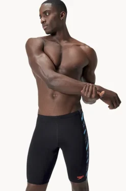 Jammers^Speedo Mens Hyperboom Panel Jammer Black/Blue