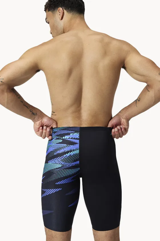 Jammers^Speedo Mens Hyperboom V Cut Jammer Black/Cobalt
