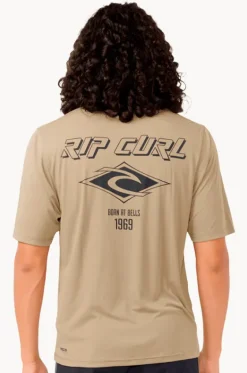 Rashies^Rip Curl Mens Icons Surflite Short Sleeve Suntop Moss