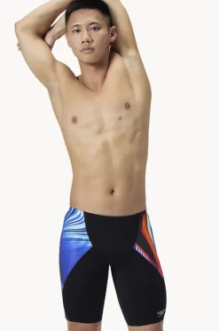 Jammers^Speedo Mens Lava Blur Digital V-cut Jammer Black/Multi
