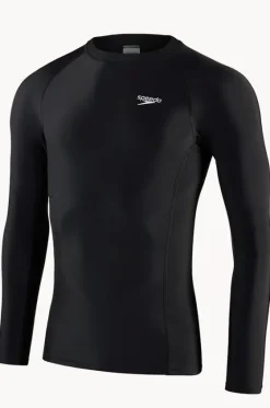 Rashies^Speedo Mens Long Sleeve Suntop BLACK