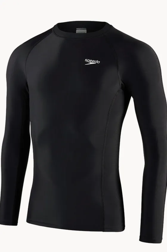 Rashies^Speedo Mens Long Sleeve Suntop BLACK