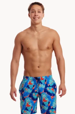 Boardshorts^Funky Trunks Mens Lotsa Leaves Long Johnny Short Blue/orange