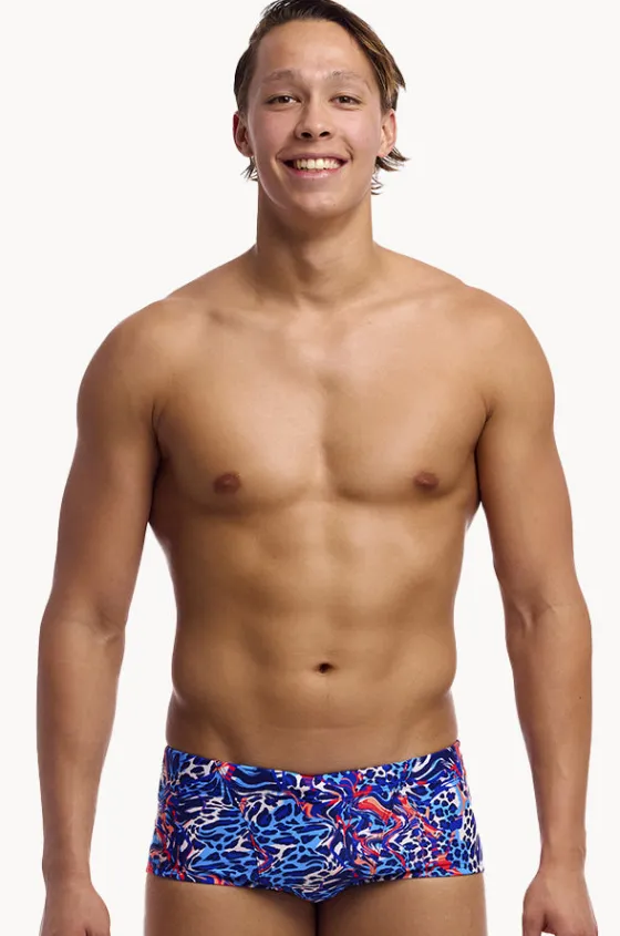 Trunks^Funky Trunks Mens Mad Cat Trunk Blue/orange