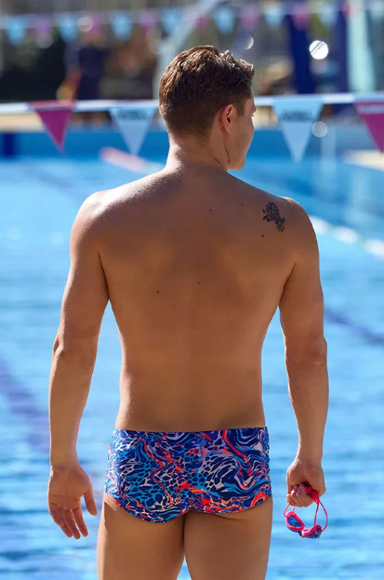 Trunks^Funky Trunks Mens Mad Cat Trunk Blue/orange