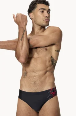 Briefs^Speedo Mens Medley Logo Brief Black/red