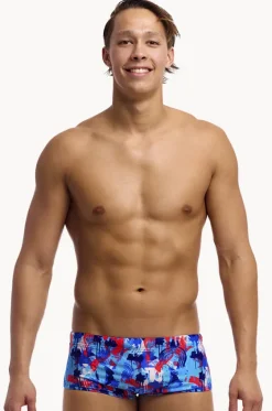 Trunks^Funky Trunks Mens Messy Messy Messy Trunk Blue/red