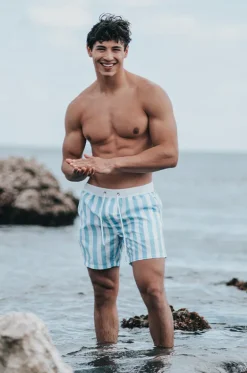 Boardshorts^Vacay Mens Mykonos Swim Short Blue/white