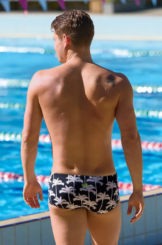 Trunks^Funky Trunks Mens Palm Night Trunk Black/white