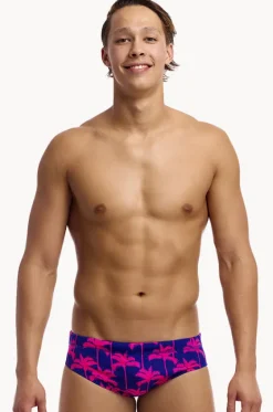 Briefs^Funky Trunks Mens Pinky Palms Brief Purple/pink
