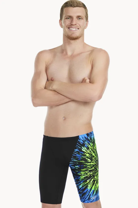Jammers^Speedo Mens Placement V Cut Jammer Black/green