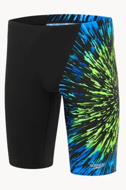 Jammers^Speedo Mens Placement V Cut Jammer Black/green