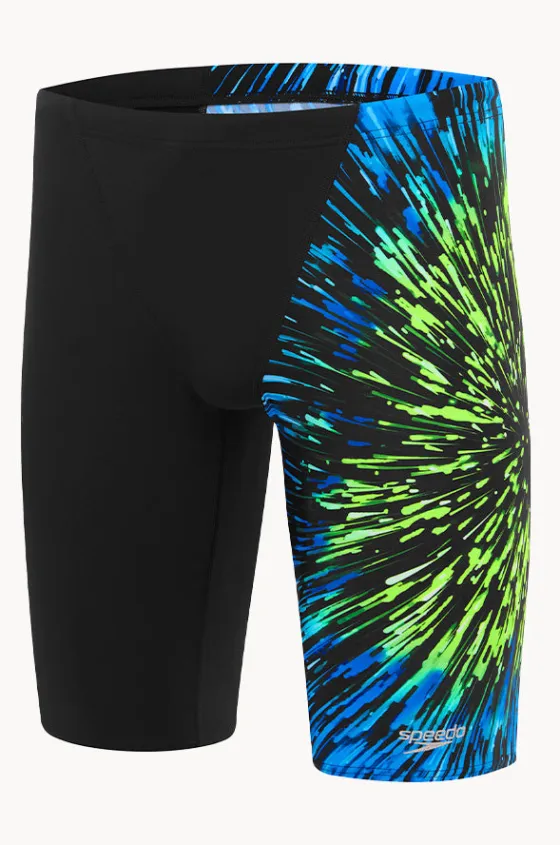 Jammers^Speedo Mens Placement V Cut Jammer Black/green