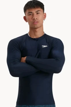 Rashies^Speedo Mens Plain Long Sleeve Suntop Navy