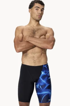 Jammers^Speedo Mens Print V-Cut Jammer Black/Blue
