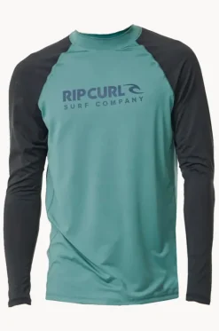 Rashies^Rip Curl Mens Shock Long Sleeve Suntop Bluestone
