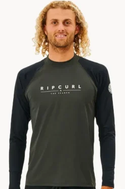 Rashies^Rip Curl Mens Shockwaves Relax Suntop Black