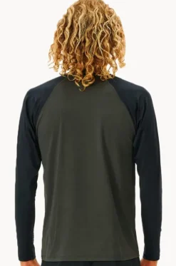 Rashies^Rip Curl Mens Shockwaves Relax Suntop Black