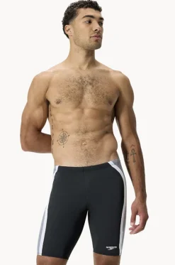 Jammers^Speedo Mens Solid Spliced Jammer Black/Grey