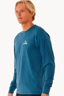 Rashies^Rip Curl Mens Stack Long Sleeve Suntop Navy marle