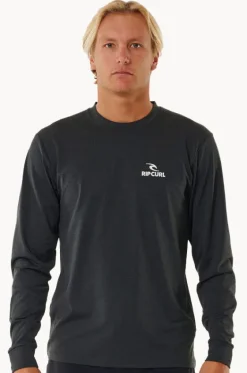 Rashies^Rip Curl Mens Stack Long Sleeve Suntop Black