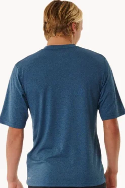 Rashies^Rip Curl Mens Stack Short Sleeve Suntop Navy marle