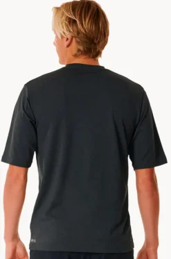 Rashies^Rip Curl Mens Stack Short Sleeve Suntop Black