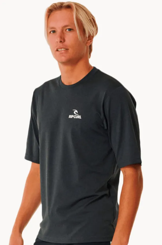 Rashies^Rip Curl Mens Stack Short Sleeve Suntop Black