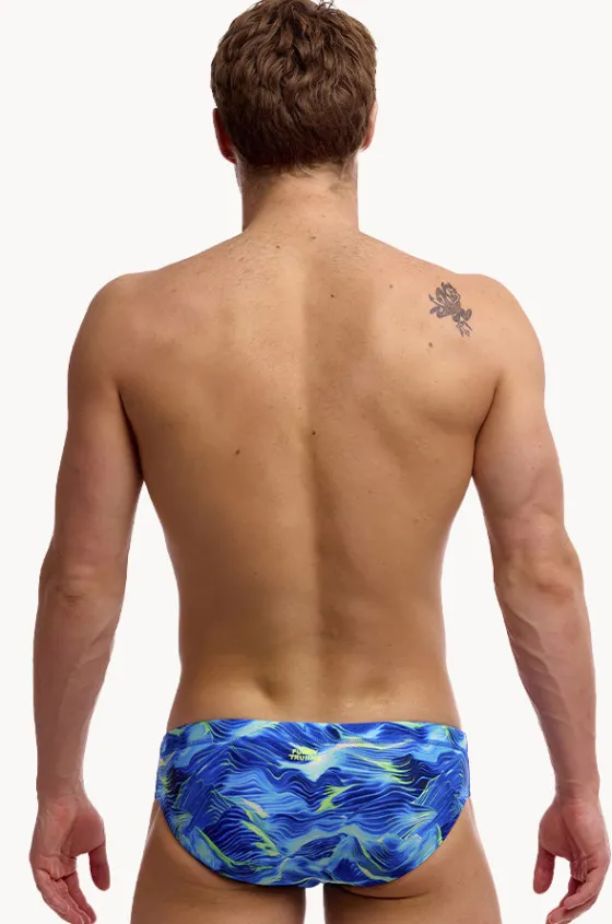 Briefs^Funky Trunks Mens Storm Chaser Brief Blue/yellow