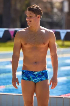 Trunks^Funky Trunks Mens Storm Chaser Trunk Blue/Yellow