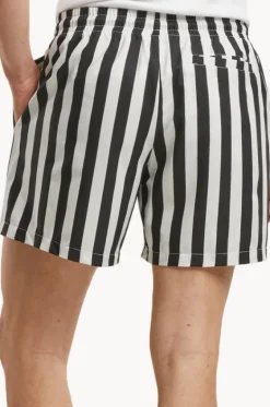 Boardshorts^Urban Classics Mens Stripe Seersucker Swim Short Black/White
