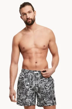 Boardshorts^Urban Classics Mens Tattoo Swim Short Black/White